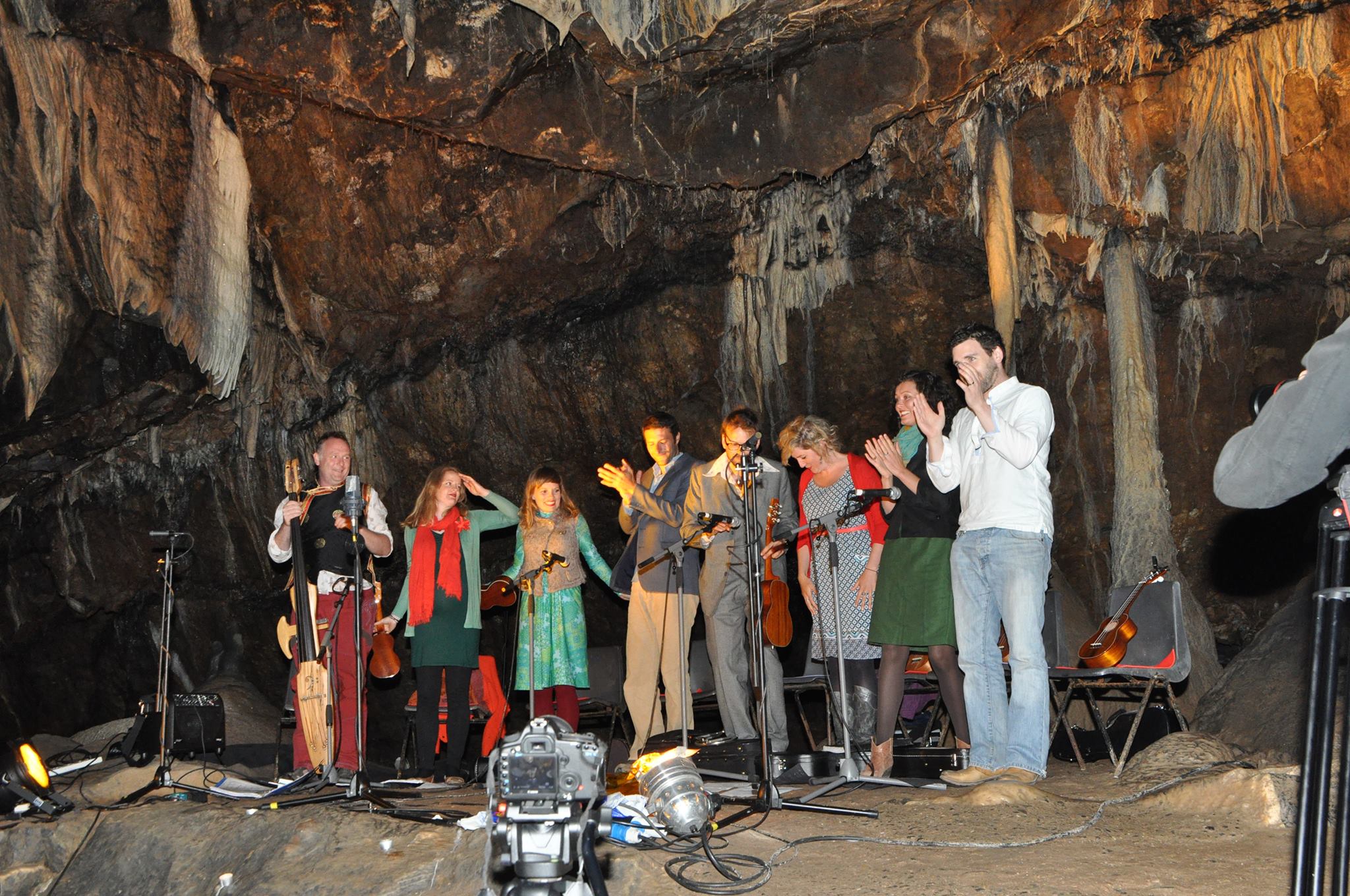West Cork Ukulele Orchestra performing in Mitchelstown Cave, 2013